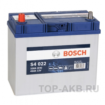 Аккумулятор автомобильный Bosch S4 022 45L 330A 238x127x227 уз. кл.