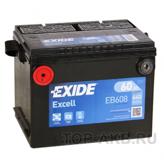 Аккумулятор автомобильный Exide Excell 60L (640A 230x180x184) EB608