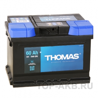 Аккумулятор автомобильный Thomas 60R низкий 540A 242x175x175