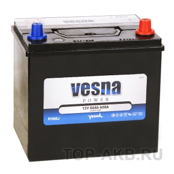 Аккумулятор автомобильный Vesna Power 60R (D23L 600A 232x173x227) 415060 56068