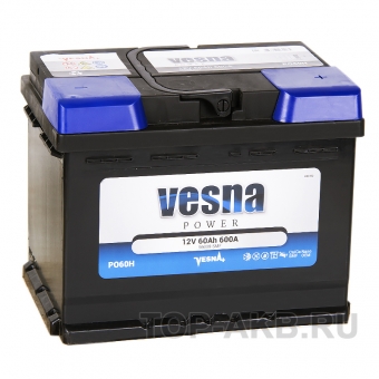 Аккумулятор автомобильный Vesna Power 60R (L2 600A 242x175x190) 415262 56008