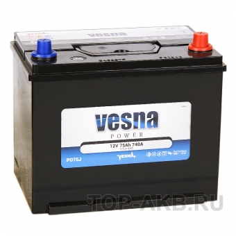 Аккумулятор автомобильный Vesna Power 75R (740A 261x173x225) 415875 57529