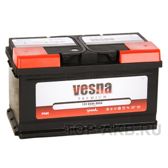 Аккумулятор автомобильный Vesna Premuim 85R низкий (800A 315x175x175) 415082 58514