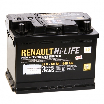 Аккумулятор автомобильный Renault Standart 60 Ач обратная пол. 600А (242x175x190) 77 11 238 597