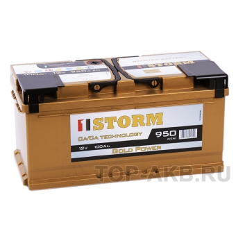 Аккумулятор автомобильный Storm Gold 100R низкий 950A 353x175x175