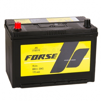 Автомобильный аккумулятор Forse JIS 115D31R 95 Ач 800А прямая пол. (302x173x225)
