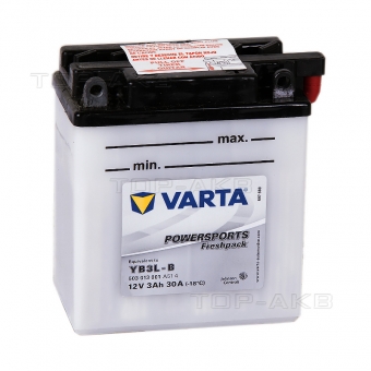 Мотоциклетный аккумулятор VARTA Powersports Freshpack YB3L-B 3 Ач 30А (100x58x112) обр. пол. 503 013 001, сухозар.