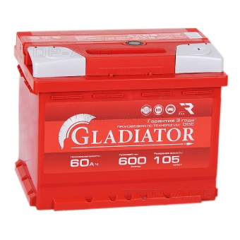 Аккумулятор автомобильный GLADIATOR EFB 60R 600A 242x175x190