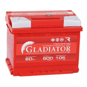 Аккумулятор автомобильный GLADIATOR EFB 60L 600A 242x175x190
