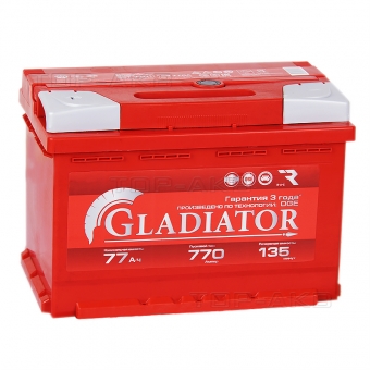 Аккумулятор автомобильный GLADIATOR 77L 770A 278x175x190