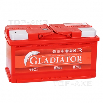 Аккумулятор автомобильный GLADIATOR EFB 110L 960A 353x175x190