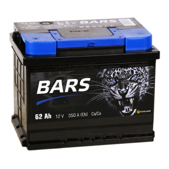 Аккумулятор автомобильный BARS 6СТ-62 АПЗ п.п. 62 Ач 550A (242x175x190)