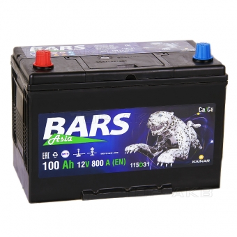 Аккумулятор автомобильный BARS Asia 6СТ-100 АПЗ п.п. 115D31R 100 Ач 800A (306x173x225)