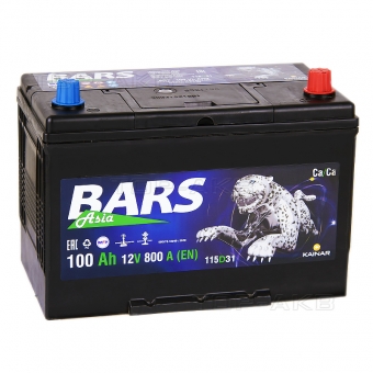 Аккумулятор автомобильный BARS Asia 6СТ-100 АПЗ о.п. 115D31L 100 Ач 800A (304x173x220)
