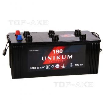 Аккумулятор автомобильный UNIKUM 190 евро 1200A (518x228x236)