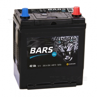 Аккумулятор автомобильный BARS Asia 6СТ-42 VL АПЗ о.п. 44B19L 42Ач 350A (187x127x227)