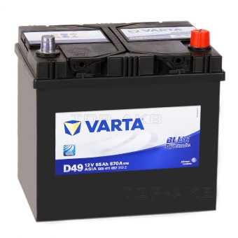 Аккумулятор автомобильный Varta Blue Dynamic D49 65R 570A 232x173x225