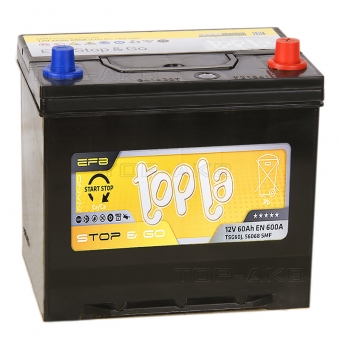 Аккумулятор автомобильный Topla EFB Stop-n-Go 60R (600A 232x173x227) 112260 56068