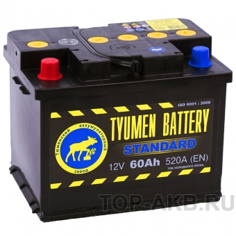 Аккумулятор автомобильный Tyumen Battery Standard 60 Ач прям. пол. 550A (242x175x190)