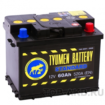 Аккумулятор автомобильный Tyumen Battery Standard 60 Ач обр. пол. 550A (242x175x190)