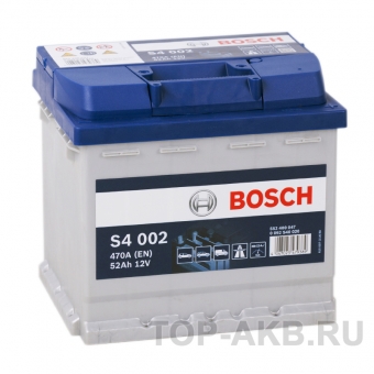 Аккумулятор автомобильный Bosch S4 002 52R 470A 207x175x190