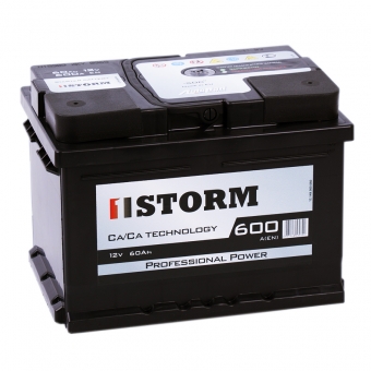 Аккумулятор автомобильный Storm Professional Power 60R низкий 600A 242x175x175