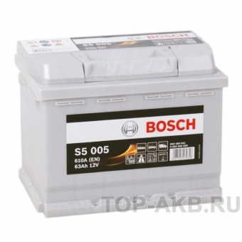 Аккумулятор автомобильный Bosch S5 005 63R 610A 242x175x190