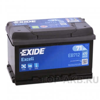Аккумулятор автомобильный Exide Excell 71R (670A 278x175x175) EB712