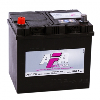Аккумулятор автомобильный AFA Plus 60 Ач 510A прям. пол. (232x173x225) AF-D23R