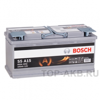 Аккумулятор автомобильный Bosch S5 A15 AGM 105R 950A 393x175x190