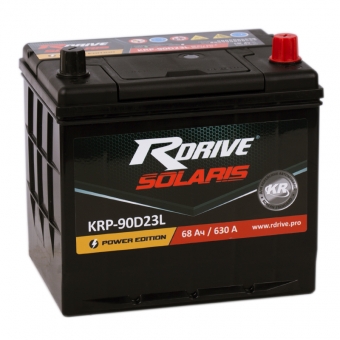 Мотоциклетный аккумулятор R-Drive 90D23L (68R 630А 232x173x225)