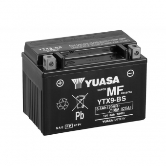 Мотоциклетный аккумулятор Yuasa YTX9-BS - 8 Ач 135А (151x88x106) прям. пол. AGM сухозаряж.