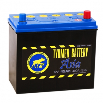 Аккумулятор автомобильный Tyumen Battery Asia 45 Ач обр. пол. 400A (238x129x227)