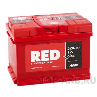 Аккумулятор автомобильный Red 60R низкий (520A 242x175x175)