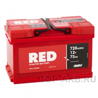Аккумулятор автомобильный Red 75R низкий (720A 278x175x175)