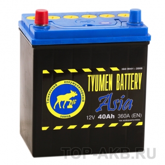 Аккумулятор автомобильный Tyumen Battery Asia 40 Ач прям. пол. 370A (187x127x227)