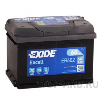 Аккумулятор автомобильный Exide Excell 60R (540A 242x175x175) EB602