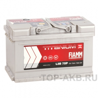 Аккумулятор автомобильный Fiamm Titanium Pro 75 Ач 730A обр. пол. (278x175x175) низк. L3B 75P