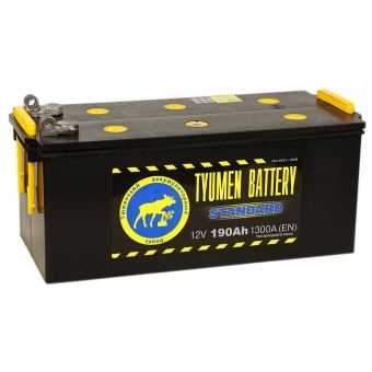 Аккумулятор автомобильный Tyumen Battery Standard 190 Ач прям. пол., клеммы под болт 1320A (518x228x238)