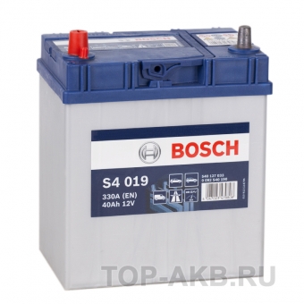 Аккумулятор автомобильный Bosch S4 019 40L 330A 187x127x227