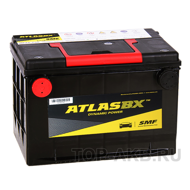 Аккумулятор автомобильный Atlas Dynamic Power MF78-670 (70L 670A 261x175x200) боковые клеммы