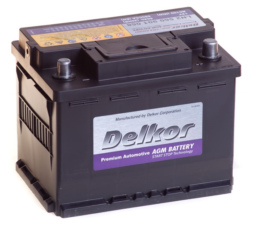 Аккумулятор автомобильный Delkor AGM 60R Start-Stop (680A 242х175х190)