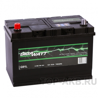 Аккумулятор автомобильный Gigawatt 91L 740A (306x173x225) G31L