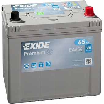 Аккумулятор автомобильный Exide Premium 65R (580А 230x173x222) EA654