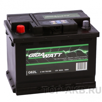 Аккумулятор автомобильный Gigawatt 60L 540A (242x175x190)
