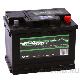 Аккумулятор автомобильный Gigawatt 60R 540A (242x175x190)