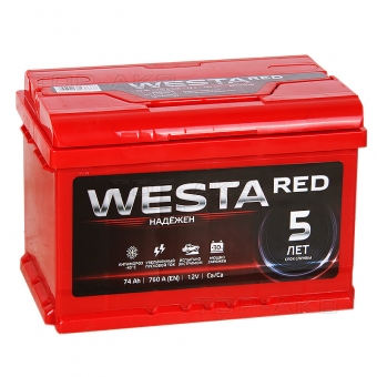 Аккумулятор автомобильный Westa 74L 760A 278x175x190