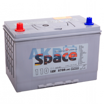 Аккумулятор автомобильный Space Asia 135D31R (110L 870A 306x173x225)