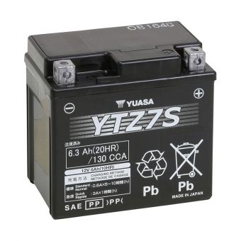 Мотоциклетный аккумулятор Yuasa YTZ7S - 6 Ач 130А (113x70x105) обр. пол. AGM