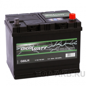 Аккумулятор автомобильный Gigawatt 68R 550A (261x175x220) G68JR
